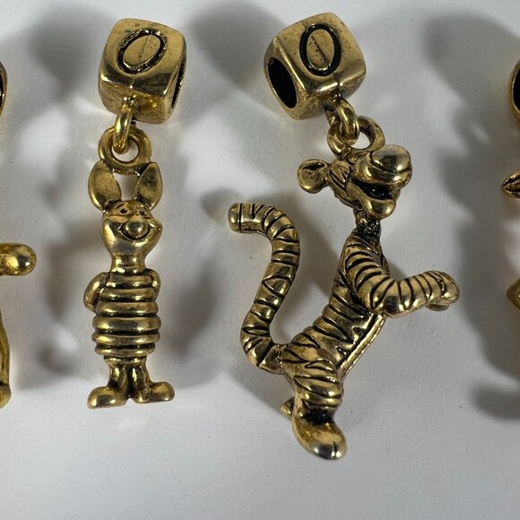 Winnie The Pooh Gold-Tone Charms Set Of 4 Featuring Pooh Piglet Tigger & Rabbit - Picture 3 of 4